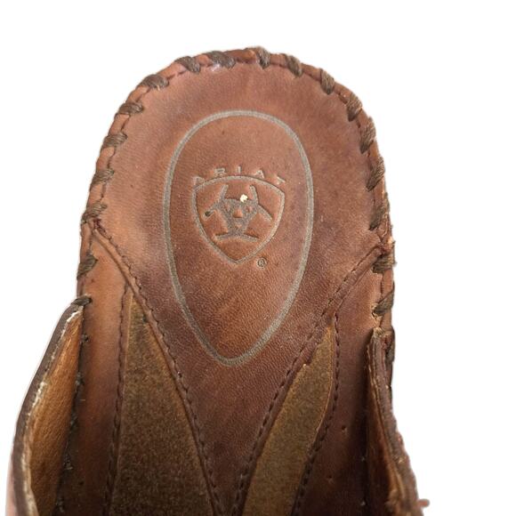 Ariat Brown Leather Slip-On Sandal Clogs – Open Toe – Size 7 - Picture 13 of 13